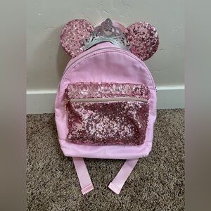 Rare Disney Cruise Line - Pink Sequined Backpack Bibbidi Bobbidi Boutique - Pink